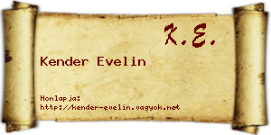 Kender Evelin névjegykártya